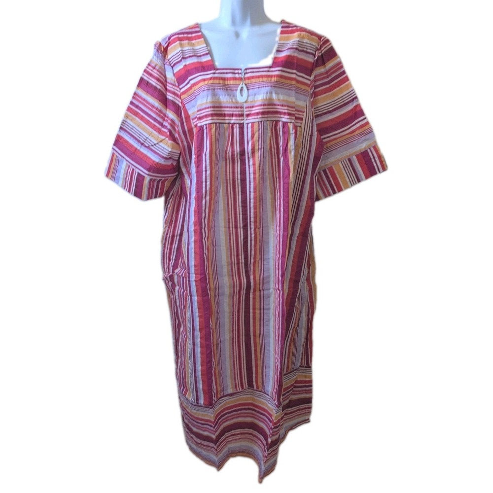 Vintage National Azalea Stripe Orange & Purple 2X Lounger Zipper - New